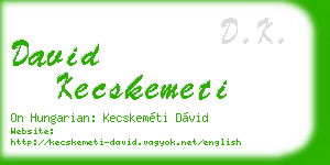 david kecskemeti business card
