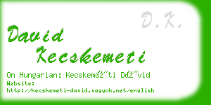 david kecskemeti business card